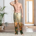 thumbnail image 2 of Mens Pajama Pants, Butterflies In Flower Field Soft Sleep & Lounge Pants for Men, Cuteness Casual PJ Bottoms Pants with Pockets, 2 of 7