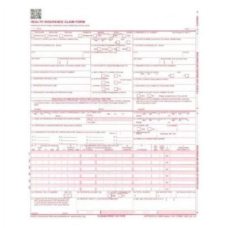 For Handwritten Use - CMS 1500 / HCFA 1500 Medical Billing Forms (CMS12S) - 25