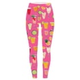 thumbnail image 3 of Lpmadey Women's High Waist Geometric Color Block Dot Print Cropped Leggings, Slim Fit Workout Yoga Casual Athletic Pants, 3 of 4