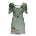 thumbnail image 4 of Mefallenssiah Robes d'Été pour Femmes Imprimé Manches Courtes Épaules Dénudées Col Rond, 4 of 5