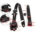 thumbnail image 3 of 3 Point Harness Safety Seat Belt, Multifunction Seat Belt, 11ft Retractable Adjustable Safety Seat Belt, Black, 3 of 6