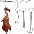 thumbnail image 2 of Stainless Steel Meat Double Hook for Poultry Roast Duck Bacon Sausage Hams Hanging Hook Grill Hanger for Drying Cooking BBQ, 2 of 9