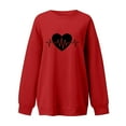 thumbnail image 2 of qILAKOG Oversized Sweatshirt for Women Long Sleeve Crewneck Casual Pullover Top Fall 2024 Trendy Clothes Women's Autumn Round Neck Blouses Teen Girls Y2K Fall Pullover, Red&XXL, 2 of 4