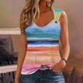 thumbnail image 2 of Penkiiy Women's O Ring Shoulder Tank Top Ruffled Tank Trendy Tee Tops Summer Casual Loose Fit Sleeveless Shirt XL Multicolor, 2 of 4
