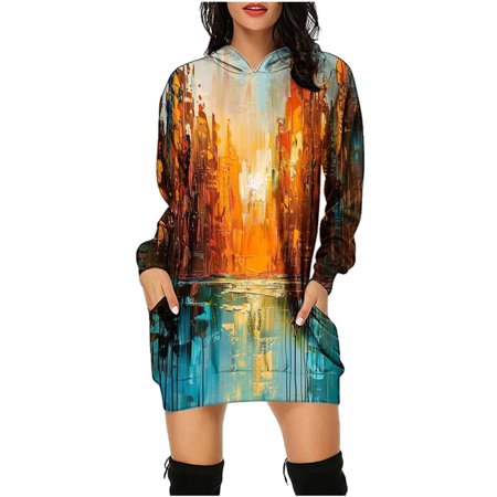 

Halloween Costumes Cut Out Dresses Women Table Skirt Black Coctail Dress Women Women S Hooded Long Sleeved Christmas Printed Dress Loose And Fashionable Mini