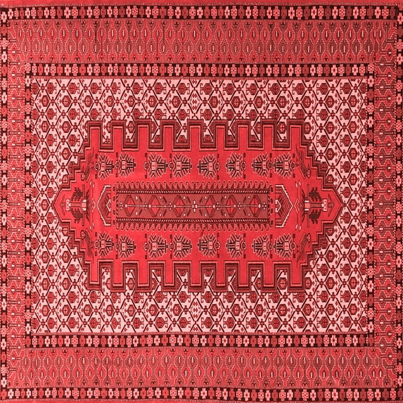 Ahgly Company Indoor Square Persian Red Traditional Area Rugs, 6' Square