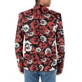 thumbnail image 2 of Uorisanigo Red White Roses Casual Blazer for Men One Button Breathable Mens Casual Blazers Regular Fit Long Sleeve Breathable Sport Coats Stretch Stylish for Men Size 2XL, 2 of 6