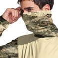 thumbnail image 5 of Havenx Camo Upf 50+ Sun Protection Hooded Shirt for Men Long Sleeve Hooded Rapid Dry Shirts with Mask Uv Protection Rash Guard Cooling Lightweight Outdoor Hiking Swim Blouses,Light Green 2XL, 5 of 6