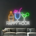 thumbnail image 5 of Handmadetneonsign Happy Hour Neon Sign, Cocktail Wine Bar Wall Art Decor, Bar Club Logo Wall Decor, 5 of 5