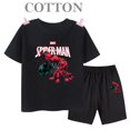thumbnail image 4 of Conjunto de camiseta y pantalones cortos de algodón para niños de Marvel Spider Man de verano, ropa de dibujos animados para niños, conjunto de dos piezas de manga corta, conjunto para niñas y niños, 4 of 5