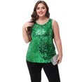 thumbnail image 4 of Womens Plus Size Sleeveless Sequin Tops Sparkle Shine Tank Top, 4 of 7