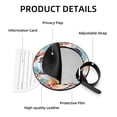 thumbnail image 4 of Tmall Set of 2pcs PU Leather Round Suitcase Tags with Privacy Cover and Name ID Tag - Ideal for Travel Luggage, Handbags, Backpacks, School Bags, 4 of 6