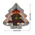thumbnail image 3 of Stylish Metal Hanging Christmas Tree Wind Spinner - Concentric White Lines Festive Ornaments Bells & Ribbons for Garden Decor, 3 of 7