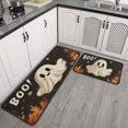thumbnail image 3 of Halloween Kitchen Rug Set of 2 Absobent Kitchen Mats for Floor,Spooky Ghost Boo Happy Halloween Kitchen Rugs and Mats for Bathroom,Room Bath (47x17+30x17 inches), 3 of 7
