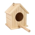 thumbnail image 2 of Solid Wood Bird House Feeder with Hinged Roof, Natural Pine Nest Box for Small Birds, Weatherproof Outdoor Habitat with Easy-Clean Design, 2 of 6