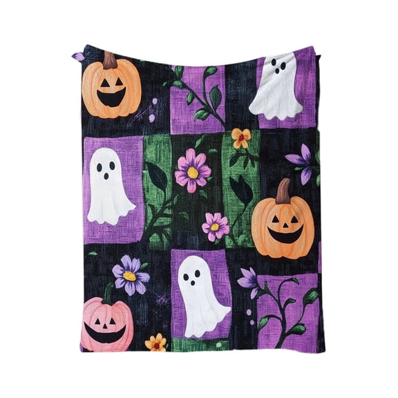 FeiFu 27.6x39.4in Flannel Halloween Blanket Soft Blanket Warm and Comfortable Blanket Suitable for Sofa Bed Sofa Chair Adding Spooky Festive Vibe to Halloween Home Decor