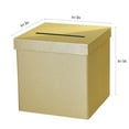 thumbnail image 3 of PAPER FAIR Gold Card Box - White/Gold-Foil Satin Ribbon & Cards Label - 10"x10" Large Perfect for Money & Gifts at Wedding Receptions, Birthdays, Graduations, Bridal & Baby Showers, 3 of 7
