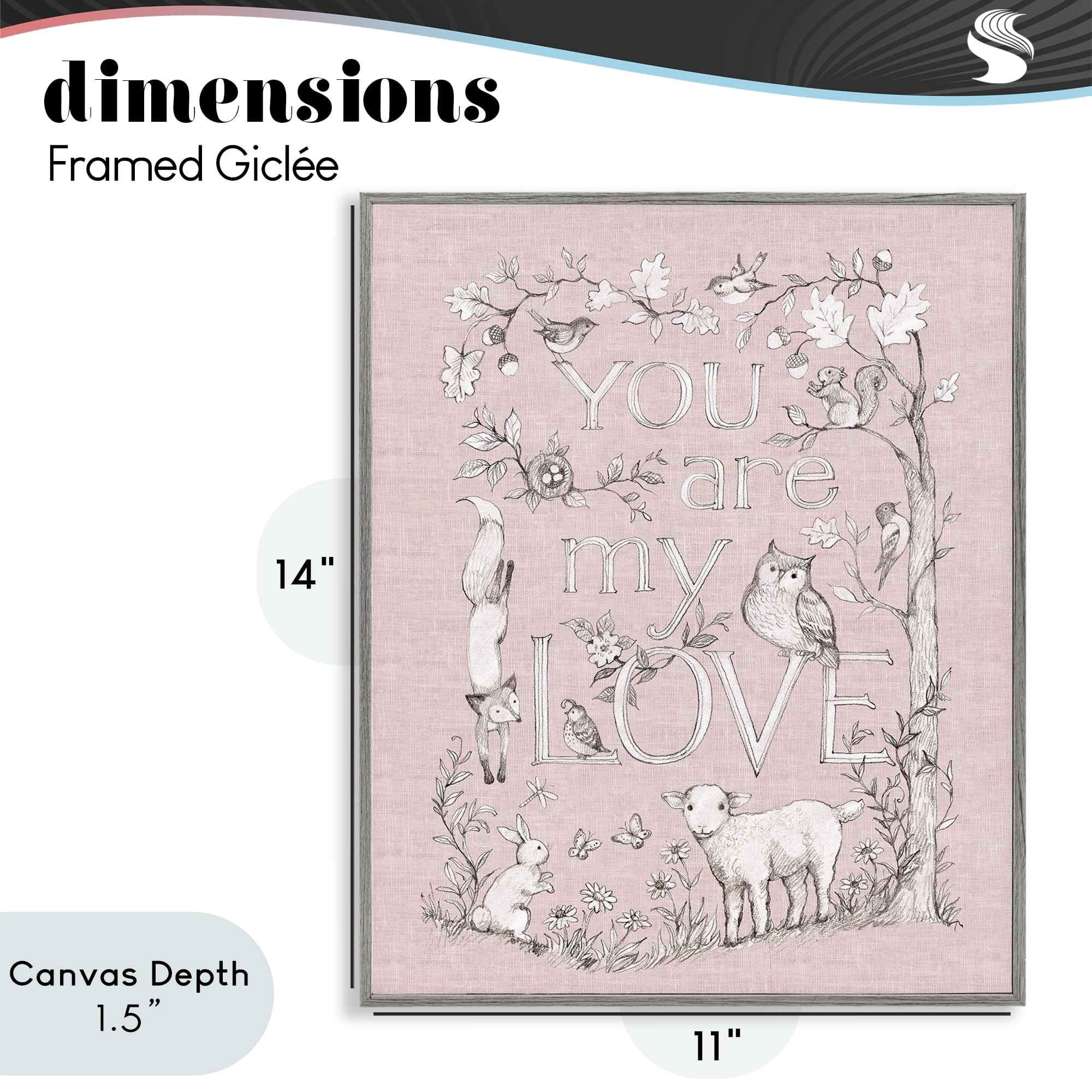 Stupell Industries You Are My Love Gray Framed Giclee Art, design by Susan Winget