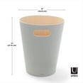 thumbnail image 3 of Umbra 2 gal Woodrow Wood Open Top Bathroom, Bedroom, Office Trash Can, Grey, 3 of 16