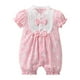 thumbnail image 1 of Gibobby Mameluco niño de encaje de manga corta para recién nacidos y niñas a cuadros, mono, ropa(Rosa, 18-24 Meses), 1 of 3