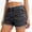 Dark Gray, variant on Womens Stretchy Denim Shorts Summer High Waisted Raw Hem Lounge Jean Shorts Solid Color Soft Comfortable Mini Shorts for Daily Wear White M