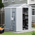 thumbnail image 2 of Sunmthink Lockable Resin Storage Shed, 77.95" x 52.76" x 75.98", Gray, 2 of 9