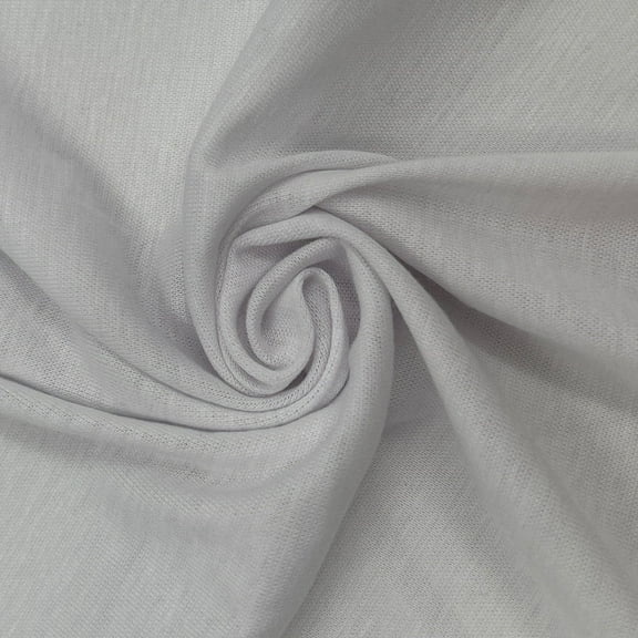 White 1x1 Rib Poly Rayon Spandex Knit Fabric, DIY Projects by the Yard