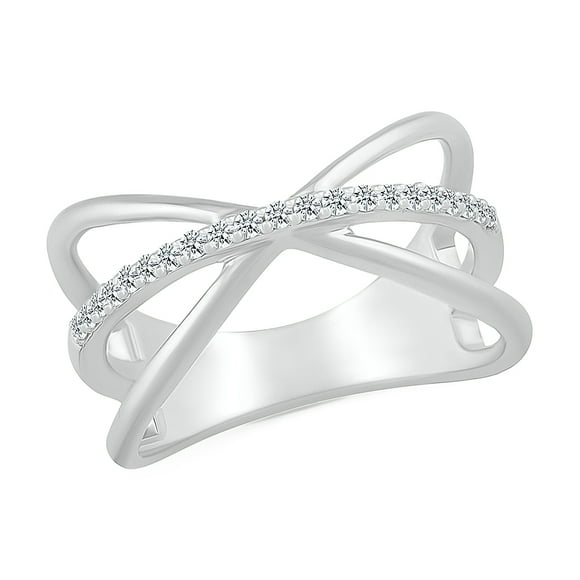 DGOLD Sterling Silver Round White Diamond Exotic Cocktail Ring for Women (1/6 cttw)
