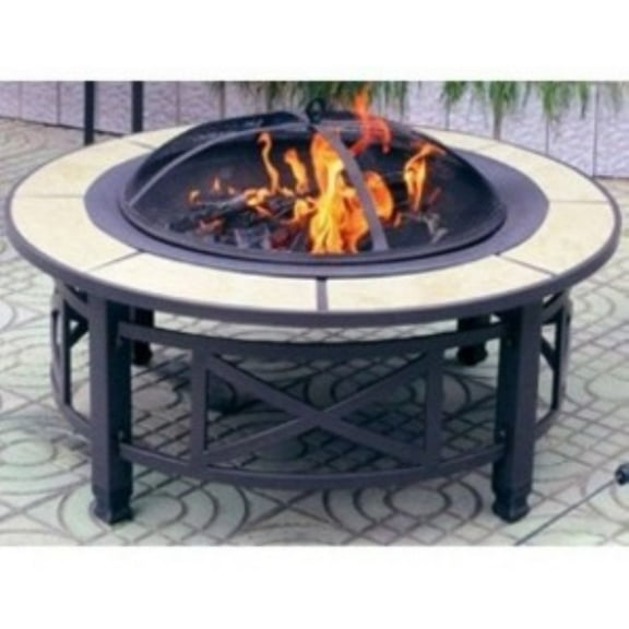 Gardman USA Round Fire Pit W Tile Rim