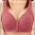 thumbnail image 2 of Women 1PC Wirefree Front Closure Breathable Bras, Daily, Everyday Bra, No Underwire, Gathering Support, Lift, Cotton Feel Comfy Bra for Large Cup Women | TruBelle,Watermelon Red L, 2 of 8