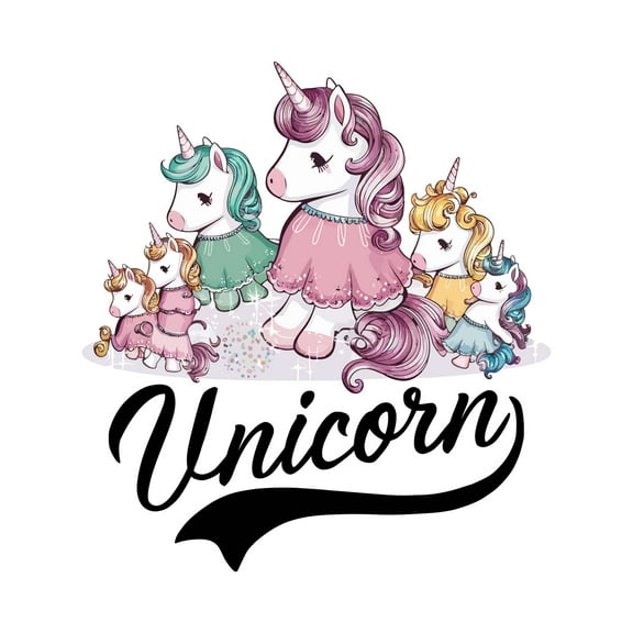 Unicorn Plauful Charming Cute Unicorn Magical Girly Wall Art Sticker Designs Vinyl Stickers For Home House Walls Rooms Windows Bedroom Decoration Size (28x28 inch)