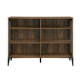 thumbnail image 3 of Walker Edison 3 Tier Industrial Wood and Metal Mesh Bookcase Bookshelf Storage Home Office Storage Cabinet, 52 Inch, Rustic Oak, 3 of 9