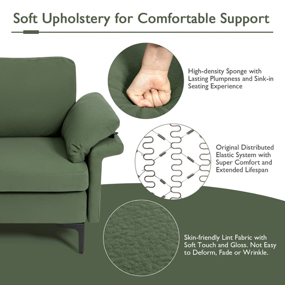 Finihen L-shaped Sectional Sofa Couch, Convertible Sectional Sofa, Extra Large Modular L-shaped Sectional Sofa with Reversible Chaise for 4-5 People, for Living Room, Army Green Finihen L-shaped Sectional Sofa Couch, Convertible Sectional Sofa, Extra Large Modular L-shaped Sectional Sofa with Reversible Chaise for 4-5 People, for Living Room, Army Green