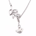 thumbnail image 4 of 14K White Gold Plated Cute Tweety Bird Leaf Vine Thread Necklace for Woman Teen Everyday Wear or Gift, 4 of 9