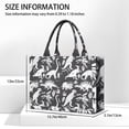 thumbnail image 3 of Large Capacity Tote Bag,Black and White Dinosaur Pattern Handbag Fashion Luxury Tote Bag,15.7"x13"x 5.1" Inches,Laptop Compatible, 3 of 6