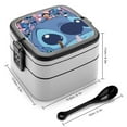 thumbnail image 2 of Lilo And Stitch6 Reusable Bento Boxes Lunch Box Double Layer Stackable Leakproof Lunch Container with Spoon and Carrying Handle for Work Camping Picnic Travel, 2 of 5