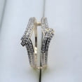 thumbnail image 2 of Zion Jewels 2.11 Ct Round Cut White Diamond Wedding Engagement Enhancer Guard Wrap Ring 14K Yellow Gold Finish 925 Sterling Silver For Women's -4.5, 2 of 3