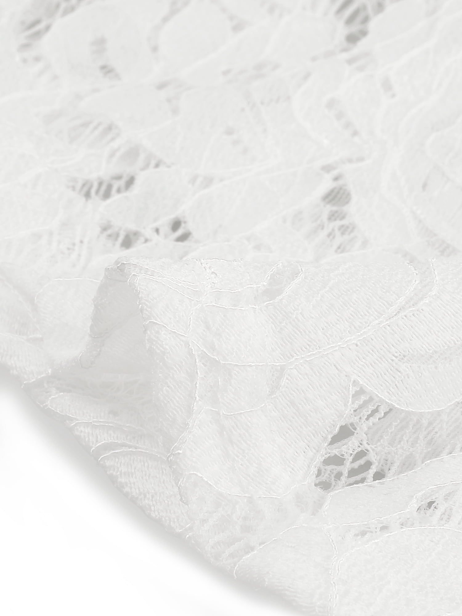 DARING DIVA Women's Plus Sheer Lace Shrug Bolero Crop Cardigans 1X White