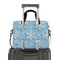thumbnail image 2 of FORMRS 16" Laptop Bag Carrying Sleeve Case with Handle Travel Shoulder Briefcase, Blue Snowflake, 2 of 8