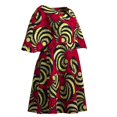 thumbnail image 4 of Bintarealwax African Women's Knee Length Dress Shawl Collar Dress African Print Dress Women's Clothing WY10400, 4 of 5
