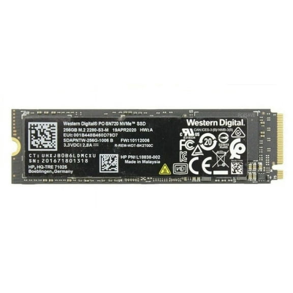 Genuine HP WD 256GB M.2 2280 SN720 PCIe NVMe SSD Drive L18838-002 SDAPNTW-256G-1006