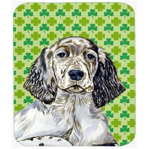 English Setter St. Patricks Day Shamrock Portrait Mouse Pad, Hot Pad or Trivet