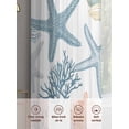 thumbnail image 6 of Summer Marine Life Sheer Curtains 84 Inch Long 2 Panels, Ocean Coral Starfish Art Light Filtering Rod Pocket Curtains, Sheer Voile Drapes for Living Room Bedroom, 52"x84", 6 of 8