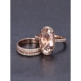 thumbnail image 2 of Limited Time Sale 2 carat Morganite and Diamond Trio Ring Set in 10k Rose Gold with One Engagement Ring and 2 Wedding Bands, 2 of 2