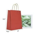 thumbnail image 2 of 24 Pack Red Medium Kraft Paper Gift Bags with Handle: L-8"xT-10.5"xW-4.25", 2 of 4