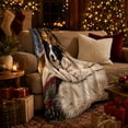thumbnail image 3 of Adorable Border Collie Dog Wrapped Chunky Knit, Festive Pet Portrait Pattern, Warm Flannel Blanket for Living Room and Bedroom, Dog Lovers Just Because Gift, Pet Lover Home Decor, 3 of 9