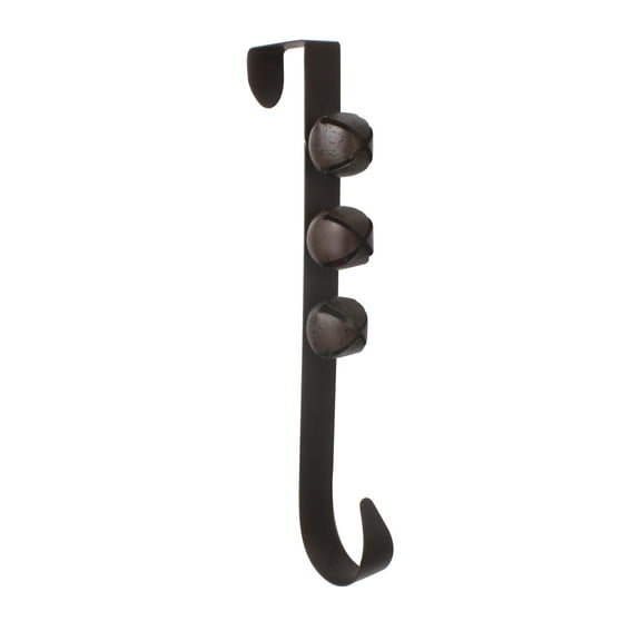 Vickerman 12" Black Matte Door Hanger with Bells