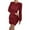 Wine, variant on Women's Spring Fall Ruched Bodycon Mini Dress Long Puff Sleeve Ruffle Fitted Cocktail Party Dresses, Plus Size WineXXL