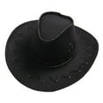 thumbnail image 4 of Windfall Men's Women's Fashion Cowboy Cap Solid Color Wide Brim Hat for Fancy Dress Party, 4 of 6