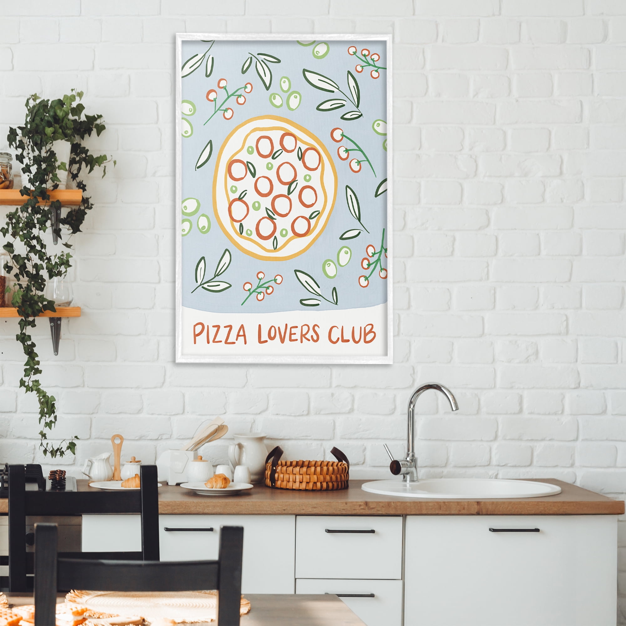 Stupell Industries Pizza Lovers Club White Framed Giclee Art, design by Amanda Houston